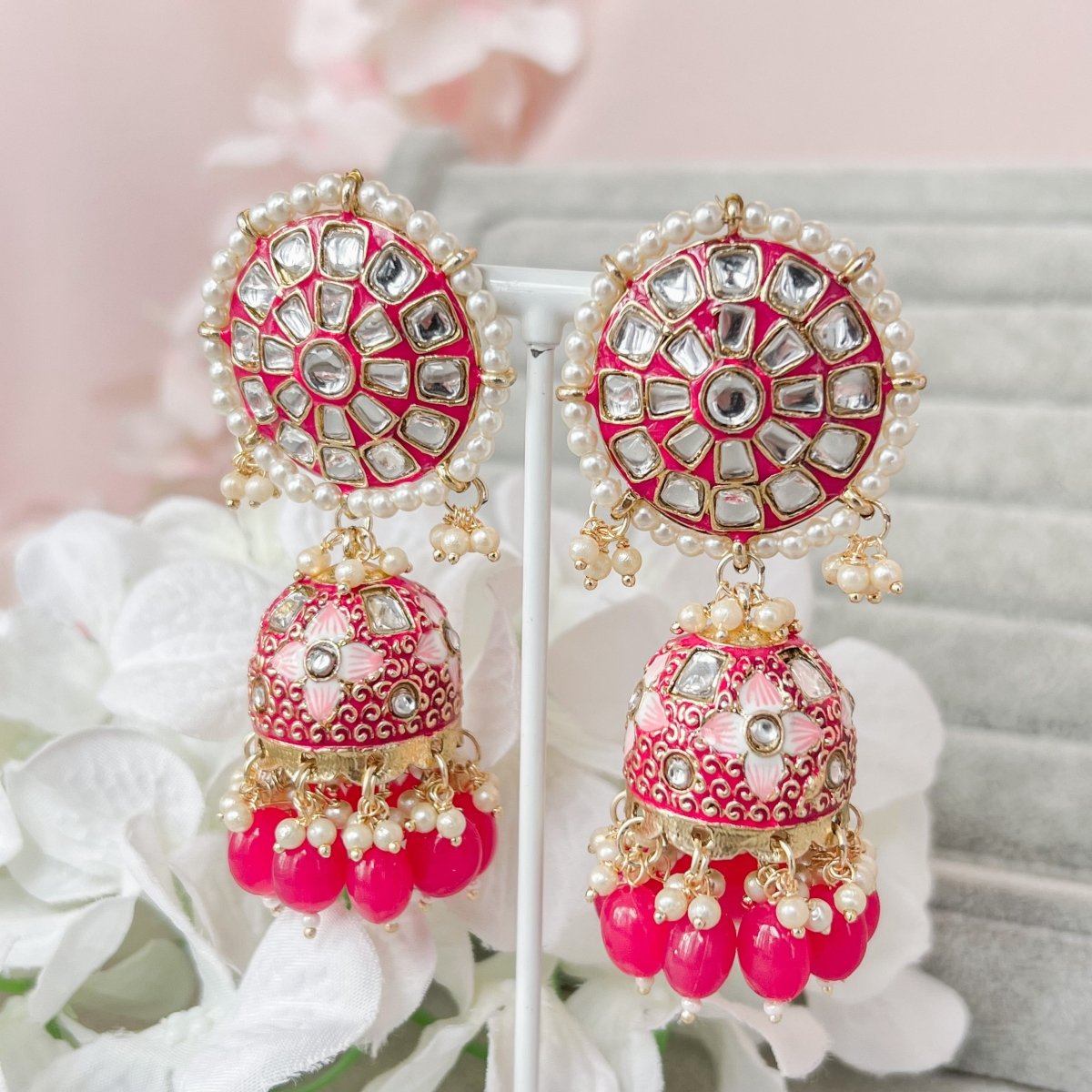 Buy Pink Earrings for Women by Oomph Online | Ajio.com